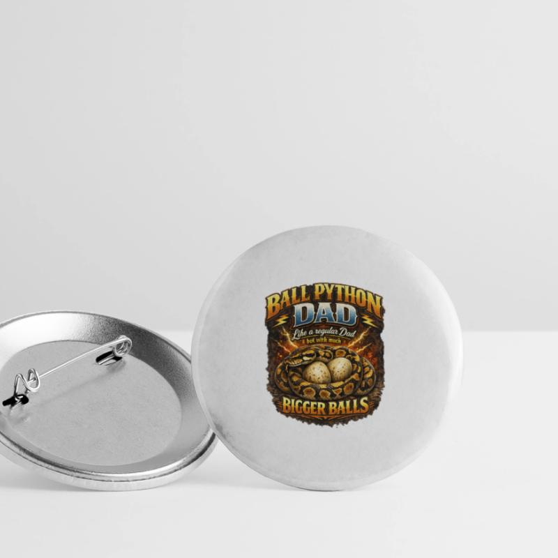Ball Python Dad Bigger Eggs King Python Owner Buttons large 2.2''/56 mm (5-pack)