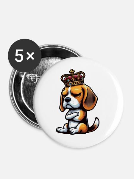 Beagle Beaglebesitzer Beaglehalter beaglehund - Buttons groß 56 mm (5er Pack) - Weiß