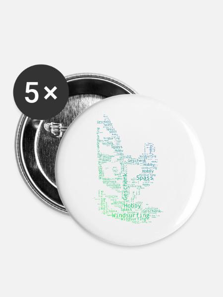 Windsurfing Fokus pur - Buttons groß 56 mm (5er Pack) - Weiß