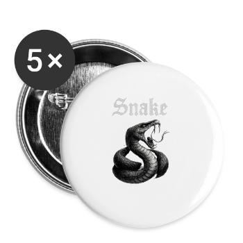 Gothic Snake Print Fans Gift Idea - Buttons large 2.2''/56 mm (5-pack) - white - Front