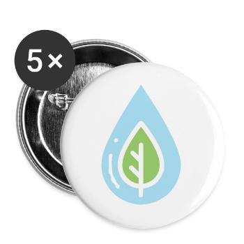 Eco Drop Nature Conservation - Buttons large 2.2''/56 mm (5-pack) - white - Front
