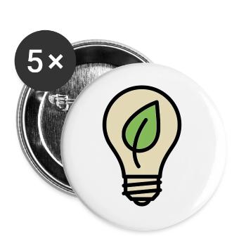 Idée de l’éco de feuilles d’ampoule - Lot de 5 grands badges (56 mm) - blanc - Devant