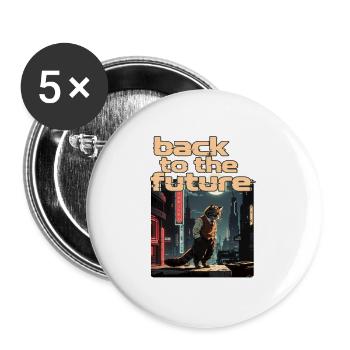 Sci Fi Cyberpunk Illustration - Buttons large 2.2''/56 mm (5-pack) - white - Front