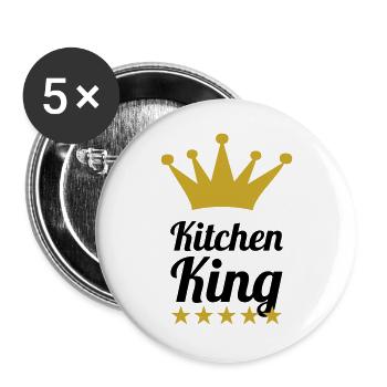 The King of Cooking - Buttons large 2.2''/56 mm (5-pack) - white - Front