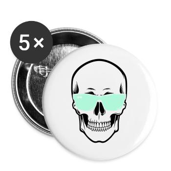 Color-Adjustable Sunglasses Smile Skull - Buttons large 2.2''/56 mm (5-pack) - white - Front