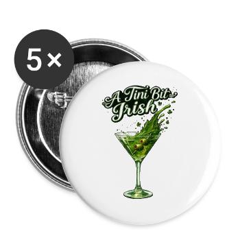 A Tiny Bit of Irish – Retro St. Patrick's - Buttons large 2.2''/56 mm (5-pack) - white - Front