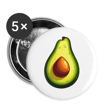 Avocado - Buttons large 2.2''/56 mm (5-pack) - white - Front
