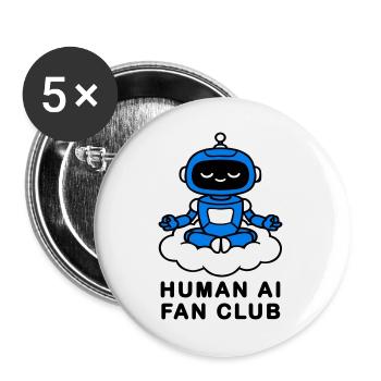 Human AI Fan Club - Buttons large 2.2''/56 mm (5-pack) - white - Front