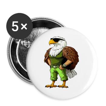 Aigle Cool - Lot de 5 grands badges (56 mm) - blanc - Devant