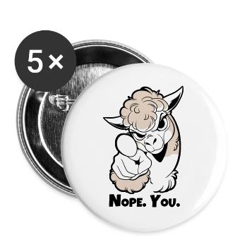 Non. Toi. Alpaga - Lot de 5 grands badges (56 mm) - blanc - Devant
