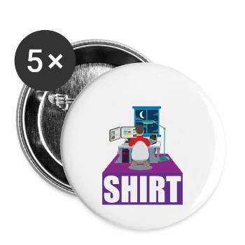 Night Shift Coder Programmer Desk Graphic - Buttons large 2.2''/56 mm (5-pack) - white - Front