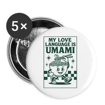 Umami Is Love | Ramen Noodles - Buttons large 2.2''/56 mm (5-pack) - white - Front