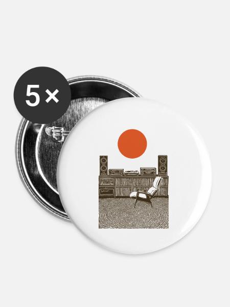 Audiogenuss - Buttons groß 56 mm (5er Pack) - Weiß
