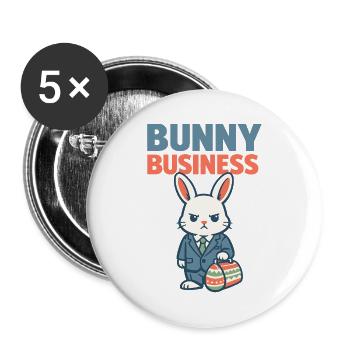 Osterhase in der Brusttasche Ostern - Buttons groß 56 mm (5er Pack) - Weiß - Vorne