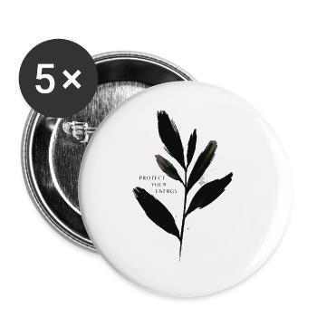 Protect Your Energy - Mindfulness - Buttons large 2.2''/56 mm (5-pack) - white - Front