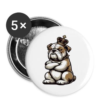 English Bulldog Bully Bully Owner Bullyfan - Buttons large 2.2''/56 mm (5-pack) - white - Front