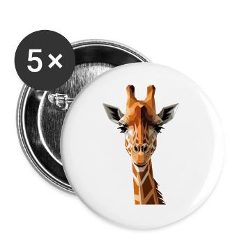 Giraffe Africa Love Safari Wilderness Cute Giraffes - Buttons large 2.2''/56 mm (5-pack) - white - Front