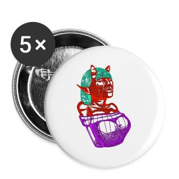 Crimson Demon  - Buttons large 2.2''/56 mm (5-pack) - white - Front