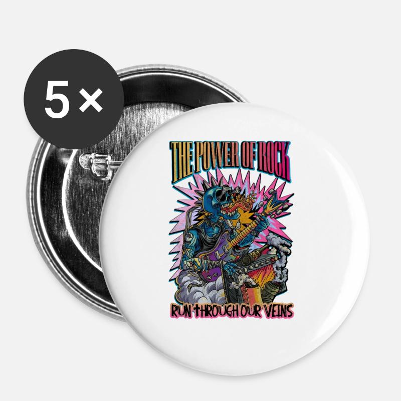 Die Kraft des Felses - Buttons groß 56 mm (5er Pack) - Weiß