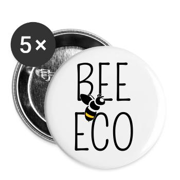 Bee Committed to Organic Transition - Buttons large 2.2''/56 mm (5-pack) - white - Front