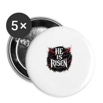 Il est ressuscité - Lot de 5 grands badges (56 mm) - blanc - Devant