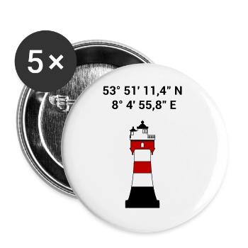 Phare de Red Sand - Voile - Skipper - Maritime - Lot de 5 grands badges (56 mm) - blanc - Devant