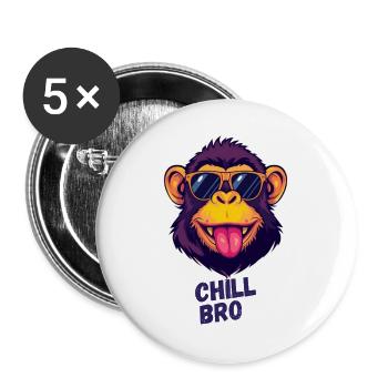 Détends-toi frère Singe - Lot de 5 grands badges (56 mm) - blanc - Devant