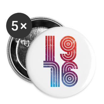 Millésime 1976 - Lot de 5 grands badges (56 mm) - blanc - Devant