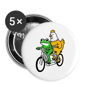 tandem bike - Buttons large 2.2''/56 mm (5-pack) - white - Front