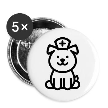Krankenschwester - Buttons groß 56 mm (5er Pack) - Weiß - Vorne