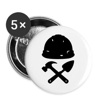 T-shirt Construction - Builder Tools Helmet - Buttons large 2.2''/56 mm (5-pack) - white - Front