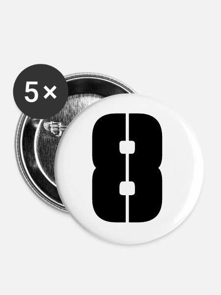 8 - Buttons groß 56 mm (5er Pack) - Weiß