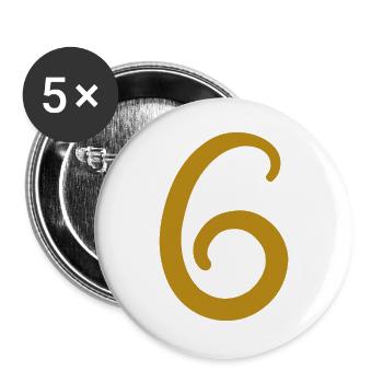 6 - Buttons large 2.2''/56 mm (5-pack) - white - Front