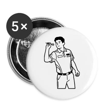 Darts - Buttons large 2.2''/56 mm (5-pack) - white - Front