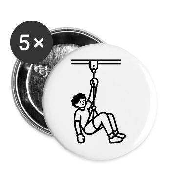 Seilrutschen - Buttons groß 56 mm (5er Pack) - Weiß - Vorne