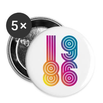 86 Eight Six 1986 - Buttons large 2.2''/56 mm (5-pack) - white - Front