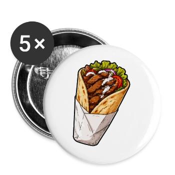 Crispy Chicken Burrito Wrap - Buttons large 2.2''/56 mm (5-pack) - white - Front