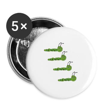 La race des chenilles est drôle - Lot de 5 grands badges (56 mm) - blanc - Devant