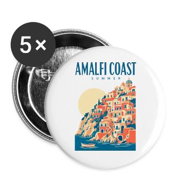 Design de voyage de vacances d’été en Italie sur la côte amalfitaine - Lot de 5 grands badges (56 mm) - blanc - Devant