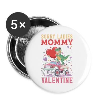 Retro Heart Valentine's Day Design Love - Buttons large 2.2''/56 mm (5-pack) - white - Front