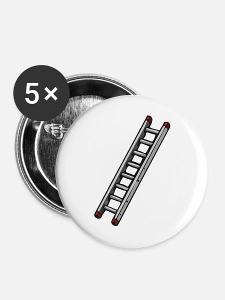 Diagonale Leiter Illustration - Buttons groß 56 mm (5er Pack) - Weiß