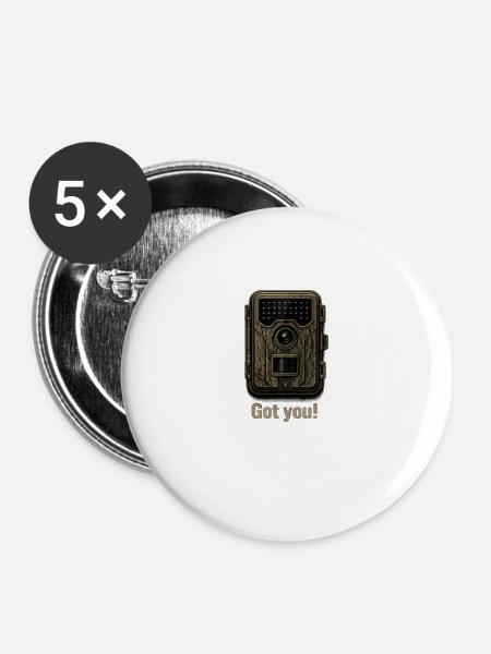 Wildkamera - Buttons groß 56 mm (5er Pack) - Weiß