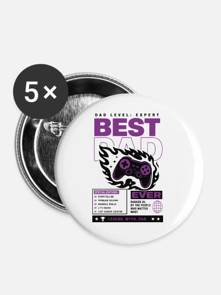 Best Dad Ever Gaming Controller - Buttons groß 56 mm (5er Pack) - Weiß