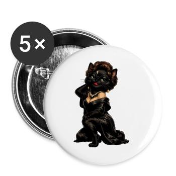 Cat Sophia - Lot de 5 grands badges (56 mm) - blanc - Devant