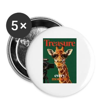 Giraffe - Buttons large 2.2''/56 mm (5-pack) - white - Front