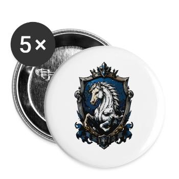 White Stallion in the Royal Coat of Arms - Buttons large 2.2''/56 mm (5-pack) - white - Front