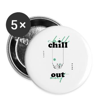 Détends-toi - Lot de 5 grands badges (56 mm) - blanc - Devant