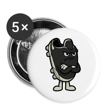 Grumpy Football Boot Funny Soccer Art - Buttons large 2.2''/56 mm (5-pack) - white - Front