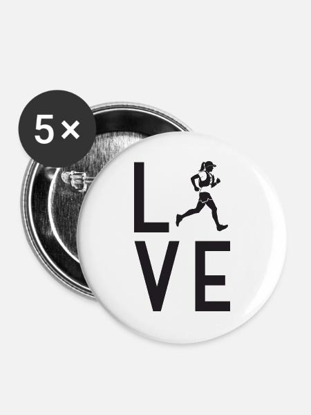 Ich liebe Trailrunning - Buttons groß 56 mm (5er Pack) - Weiß
