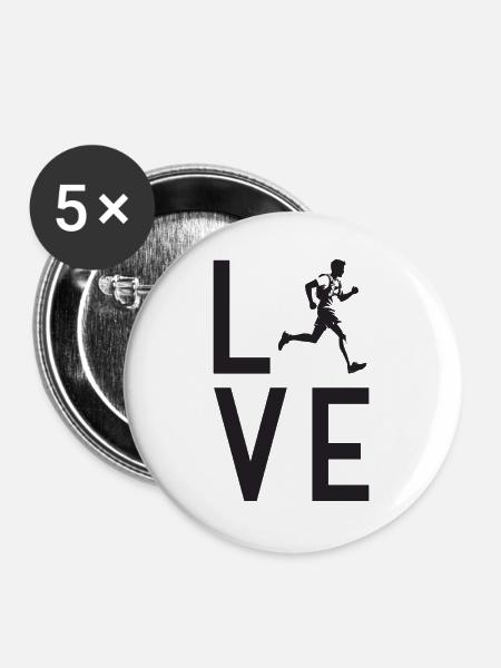 Ich liebe Trailrunning - Buttons groß 56 mm (5er Pack) - Weiß